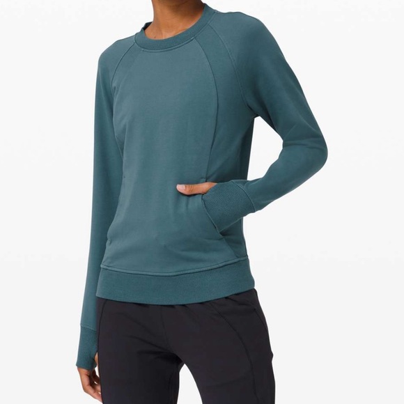 lululemon athletica Tops - Lululemon Scuba Crew Neck Pullover Sweatshirt Desert Teal Athletic Womens Size 6